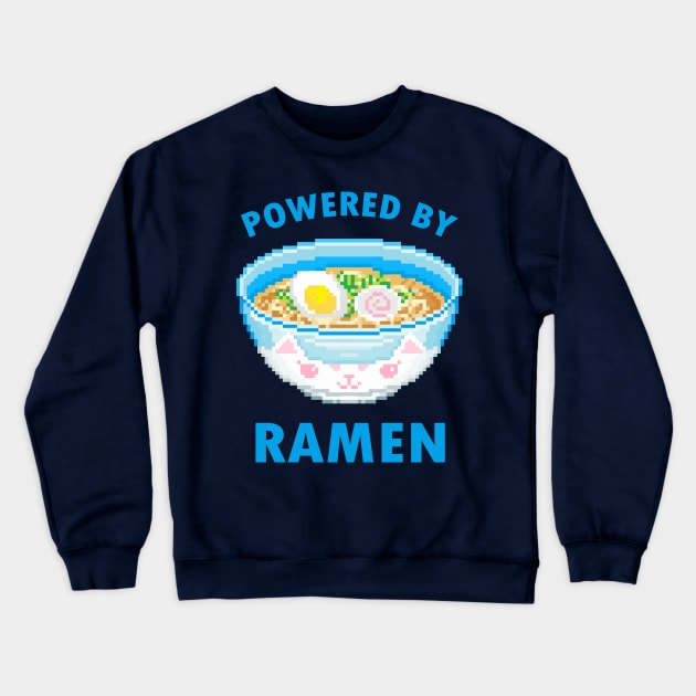 Powered by ramen - noodle japanese food Crewneck Sweatshirt by papillon